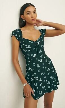 Reformation pacey dress dark green